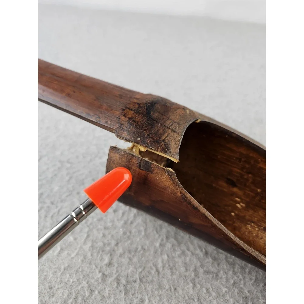 Vtg Primitive Wooden Bamboo? Farm Scoop Spoon Merchant Shovel Rustic * Damaged *